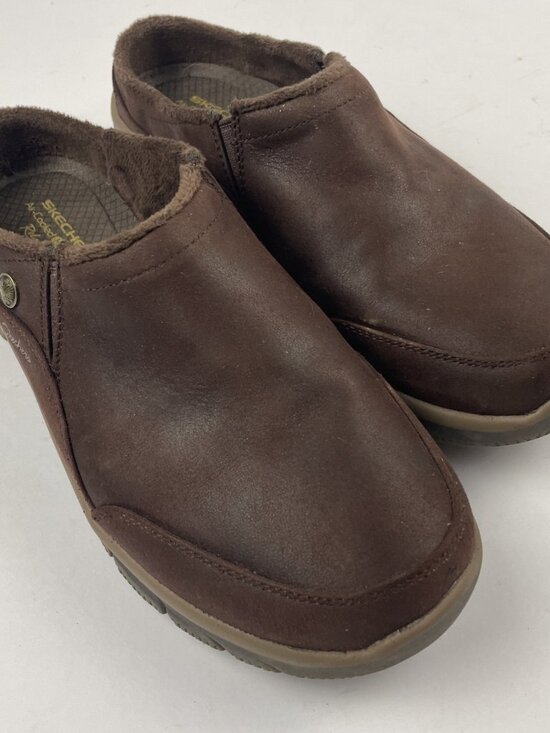 Skechers Easy Going Mule Clog Shoes Women's 8 Latte Fleece Lined Comfort Slip On - Picture 1 of 10